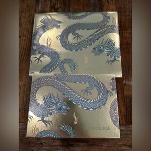 Hourglass Metallic box - Blue & Gold box and gift bag